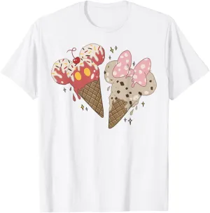 Disney Mickey And Friends Mickey & Minnie Ice Cream Cones Short Sleeve T-Shirt