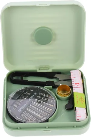 DIYEAH Essential Sewing Thread Scissor Ruler Set Thimble Needle Threader Kit Portable Sewing Box Set Ideal for Home Use
