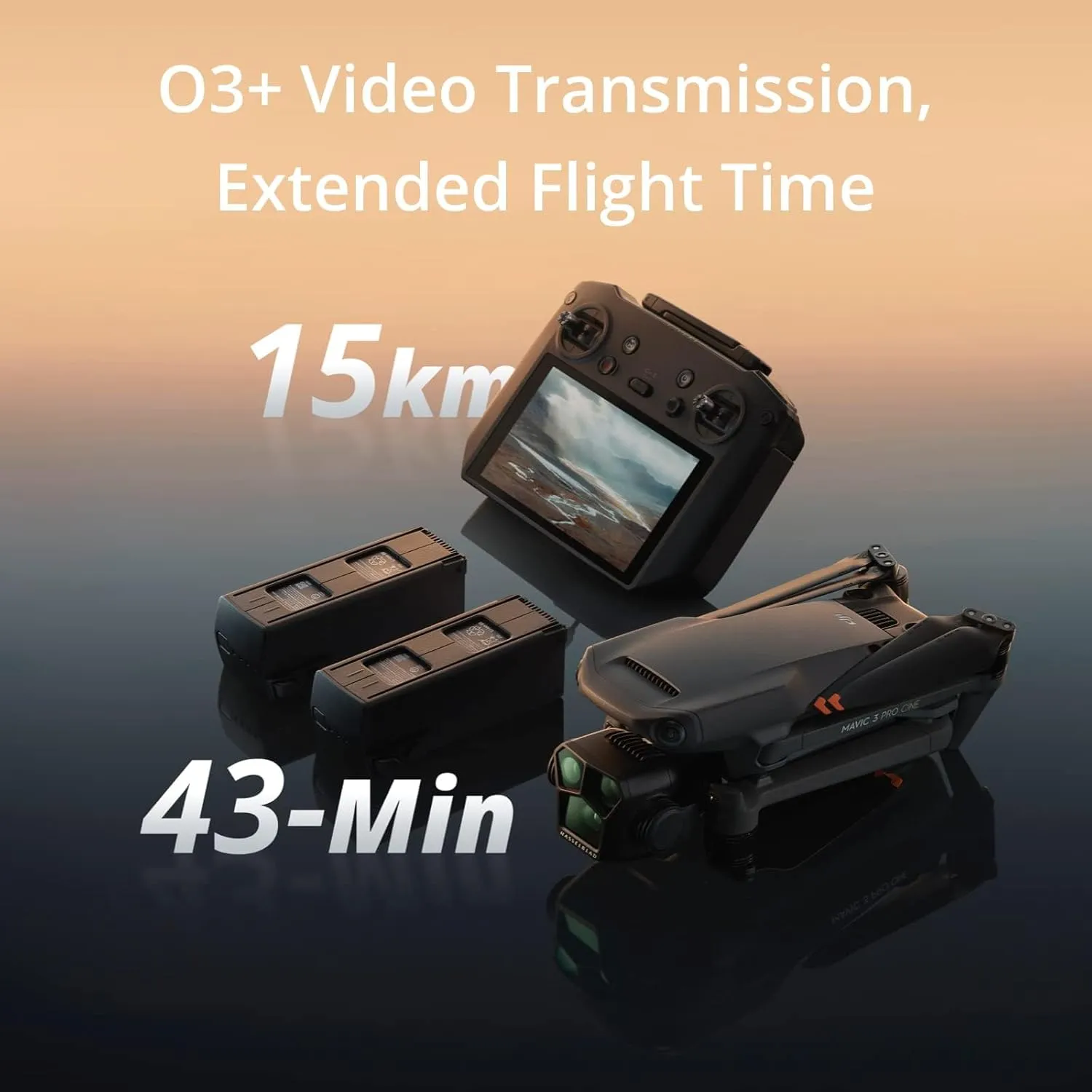 DJI Mavic 3 Pro Cine with DJI RC Pro (High-Bright Screen), Flagship Triple-Camera Drone, Tri-Camera Apple ProRes Support with 1TB of Storage, 3 Intelligent Flight Batteries, FAA Remote ID Compliant