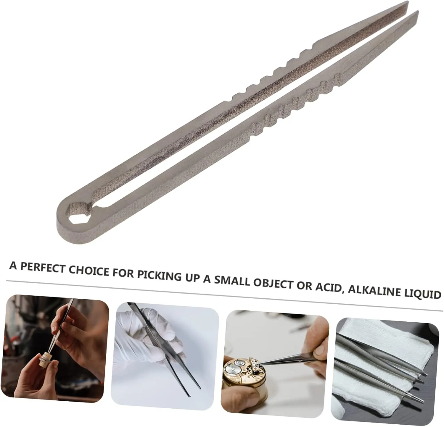 DOITOOL 5pcs Mini Titanium Alloy Tweezers Lightweight Outdoor Tool for Precision Tasks Non-magnetic Design for Crafting Electronics and More