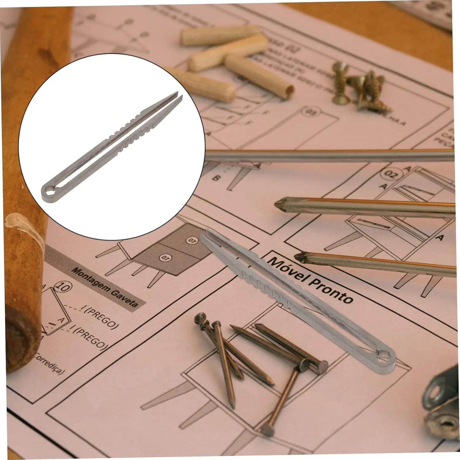 DOITOOL 5pcs Mini Titanium Alloy Tweezers Lightweight Outdoor Tool for Precision Tasks Non-magnetic Design for Crafting Electronics and More