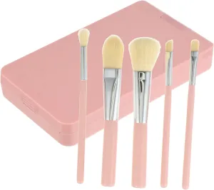 DOITOOL Led Touchscreen Makeup Mirror with 5pcs Brush Folding Compact Mirror Travel Beauty Mirror for Girls Women Artists