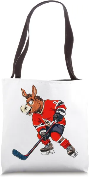 Donkey Ice Hockey Tote Bag