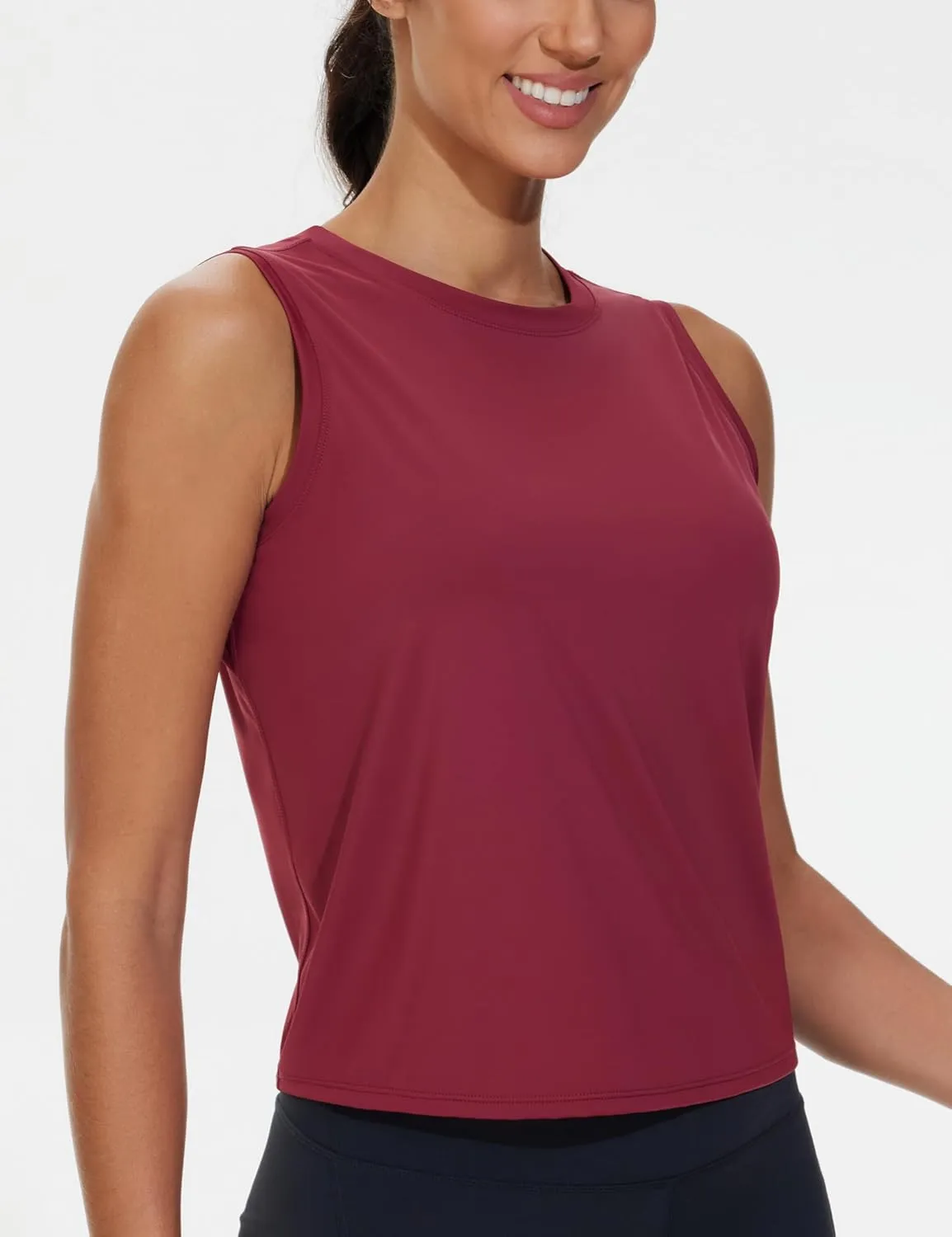 Dragon Fit Women Sleeveless Yoga Tops Workout Cool T-Shirt Running Short Tank Crop Tops