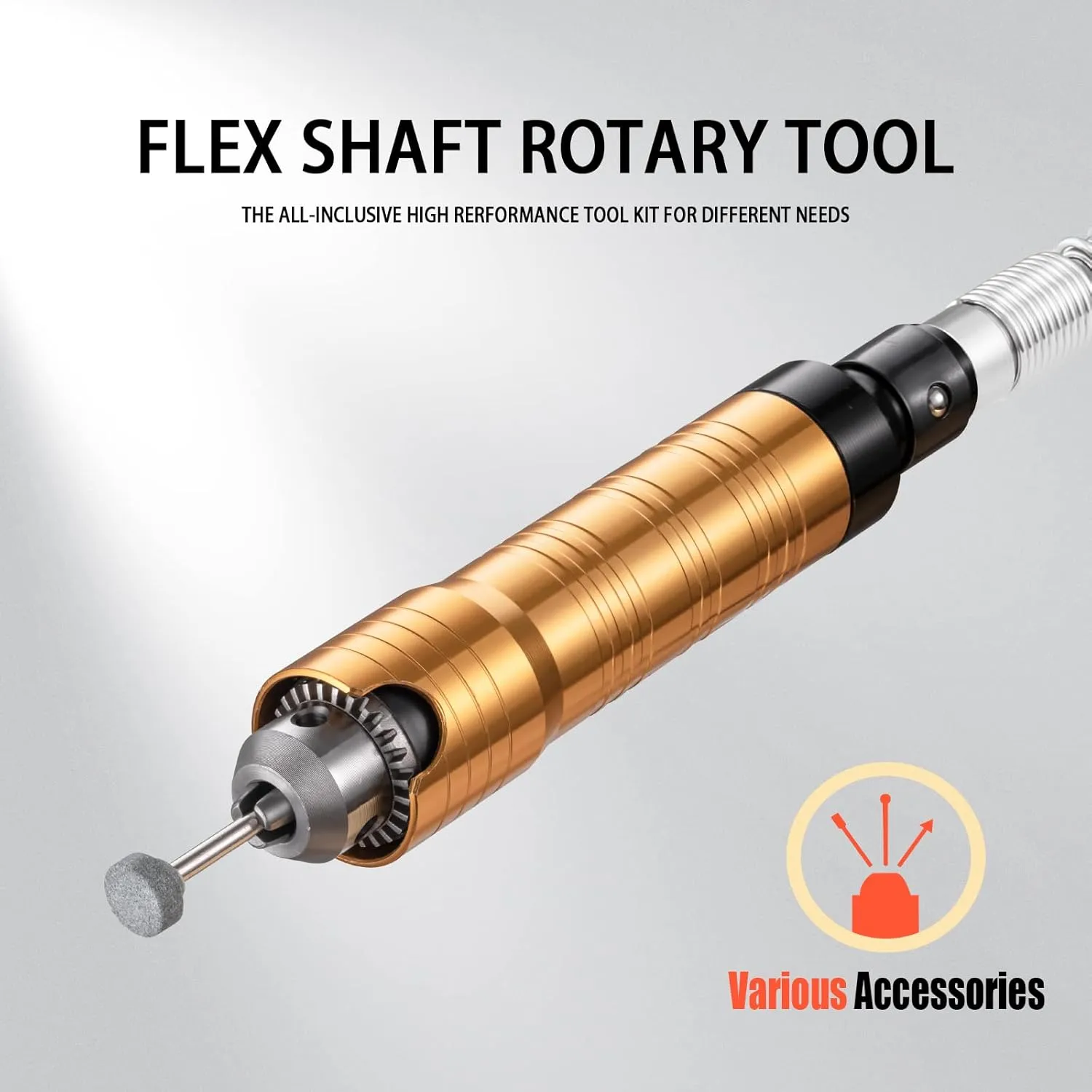 DZQ Flex Shaft Grinder 1000W Rotary Tool with 1/4" 3-Jaw Chuck & Stepless Speed Foot Pedal Rotary Carver 3-Jaw Chuck Hanging Grinding Machine 77PCS for Carving, Buffing,Drilling,Polishing
