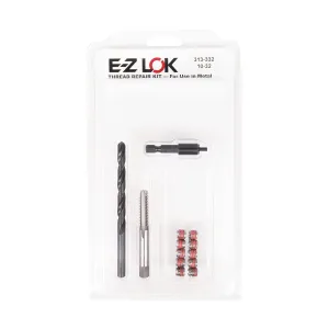 E-Z LOK Metal Thread Repair Kit Tool and Stainless Steel Threaded Inserts Thin Wall 10-32 x 5/16-24