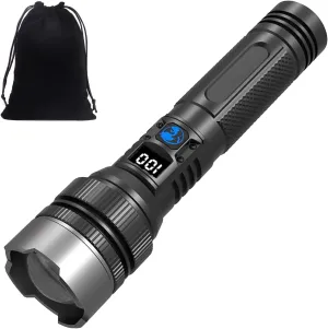 Easiotward Flashlight, Easiotward 2025 The Ultimate Survival Flashlight, USB Rechargeable Waterproof Handheld Flashlights High Lumens, 5 Modes Torch with LED Digital Display (1pcs)