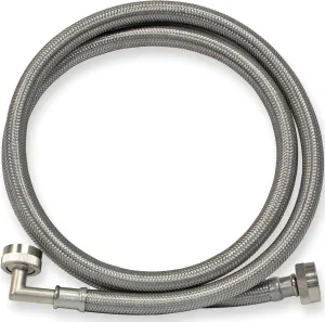 Eastman Washing Machine Connector, 3/4 Inch FHT Connection, 90 Degree Elbow, 4 Foot Braided Stainless Steel Washing Machine Hoses, 48373