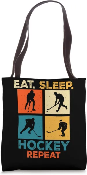 Eat Sleep Hockey Repeat - Hockey Lover Tote Bag