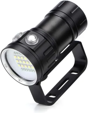eecoo Diving Flashlight, 18000 IPX8 Waterproof Diving Torch Dive Lights 500M 7Modes 120 Degree Wide Beam Angle Underwater LED Flashlight for Outdoor Under Water Sports