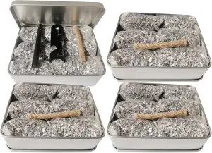 eGreen Emergency Ferro Rod Striker Magnesium 6 Bags Wax Jute Rope   Tin Box for Camping Hiking Bushcraft Survival Outdoor Gear