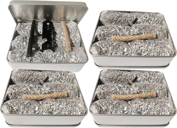 eGreen Emergency Ferro Rod Striker Magnesium 6 Bags Wax Jute Rope   Tin Box for Camping Hiking Bushcraft Survival Outdoor Gear