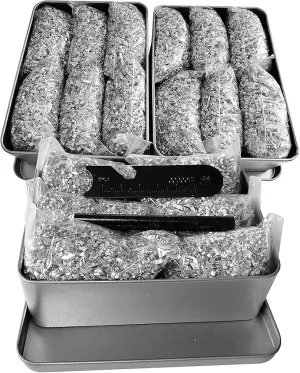egreen Emergency Fire Starter Ferro Rod Striker Magnesium 6 Bags for Camping Hiking Bushcraft Survival Outdoor Hurricane   Free Tin Box (18 Bags Magnesium   Ferro & Striker)