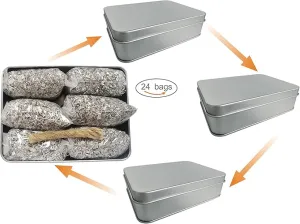 egreen Emergency Fire Starter Magnesium 99% Pure 6 Bags Natural Wax Infused Jute Rope for Camping Hiking Bushcraft Waterproof Survival   1 of Free Tin Container