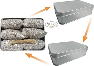 egreen Emergency Fire Starter Magnesium 99% Pure 6 Bags Natural Wax Infused Jute Rope for Camping Hiking Bushcraft Waterproof Survival   1 of Free Tin Container