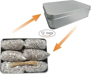egreen Emergency Fire Starter Magnesium 99% Pure 6 Bags Natural Wax Infused Jute Rope for Camping Hiking Bushcraft Waterproof Survival   1 of Free Tin Container