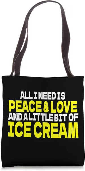 Eisliebhaber Eislutscher Outfit Peace Love ice cream Tote Bag