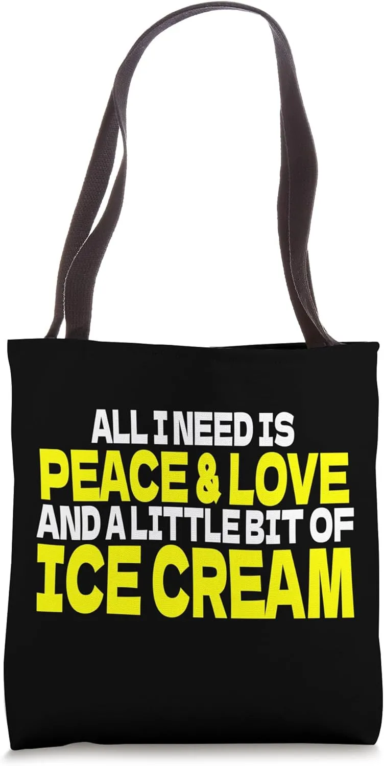 Eisliebhaber Eislutscher Outfit Peace Love ice cream Tote Bag