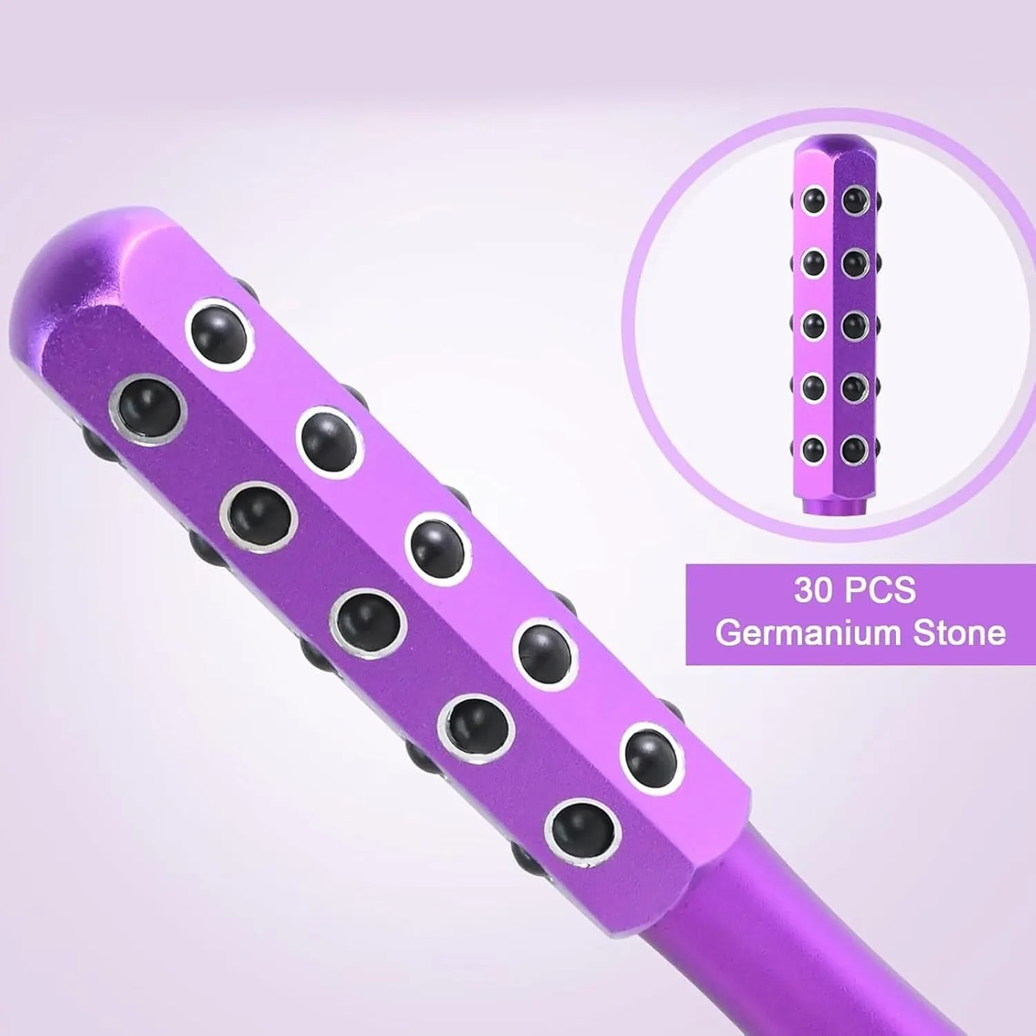 Elarique Glow Sculpting Beauty Roller – Germanium Stone Face Sculpting Tool for Uplift Facial Massage • Portable Facelift Pro Roller for Radiance & Skin Tightening with Ergonomic Handle (Gold,2PC)