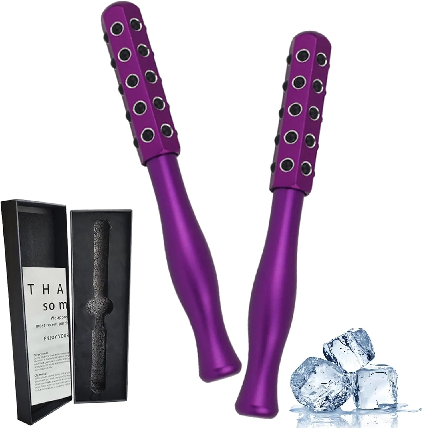 Elarique Glow Sculpting - Beauty Roller, Uplift Facial Massaging Beauty Tool, Facelift Pro Roller, Massage Face Tool, Cooling & Sculpting, Portable with Ergonomic Handle, for Skincare (2PCS)