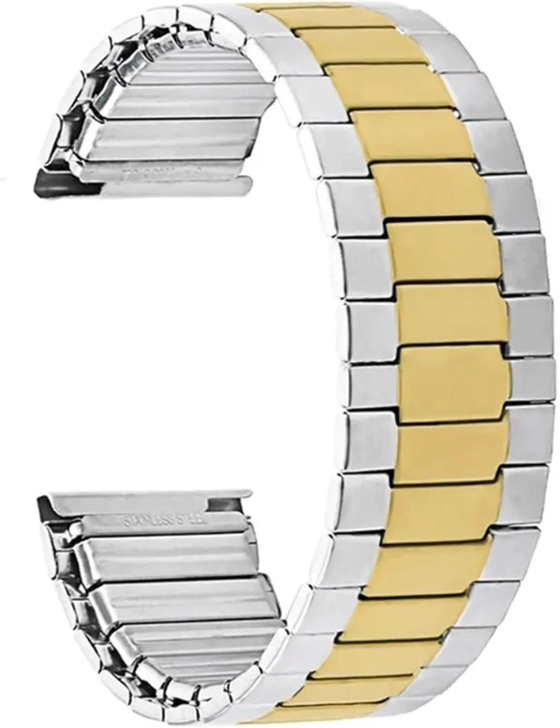 Elastic Stainless Steel Strap 22mm Men Women Metal Watch Band Universal Bracelet Wristband