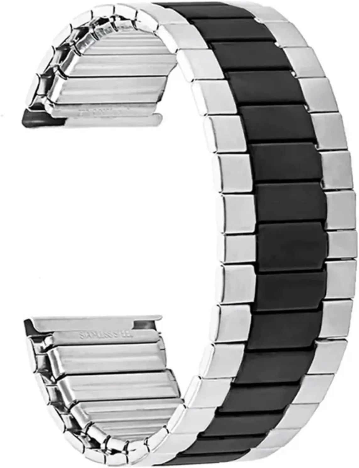 Elastic Stainless Steel Strap 22mm Men Women Metal Watch Band Universal Bracelet Wristband