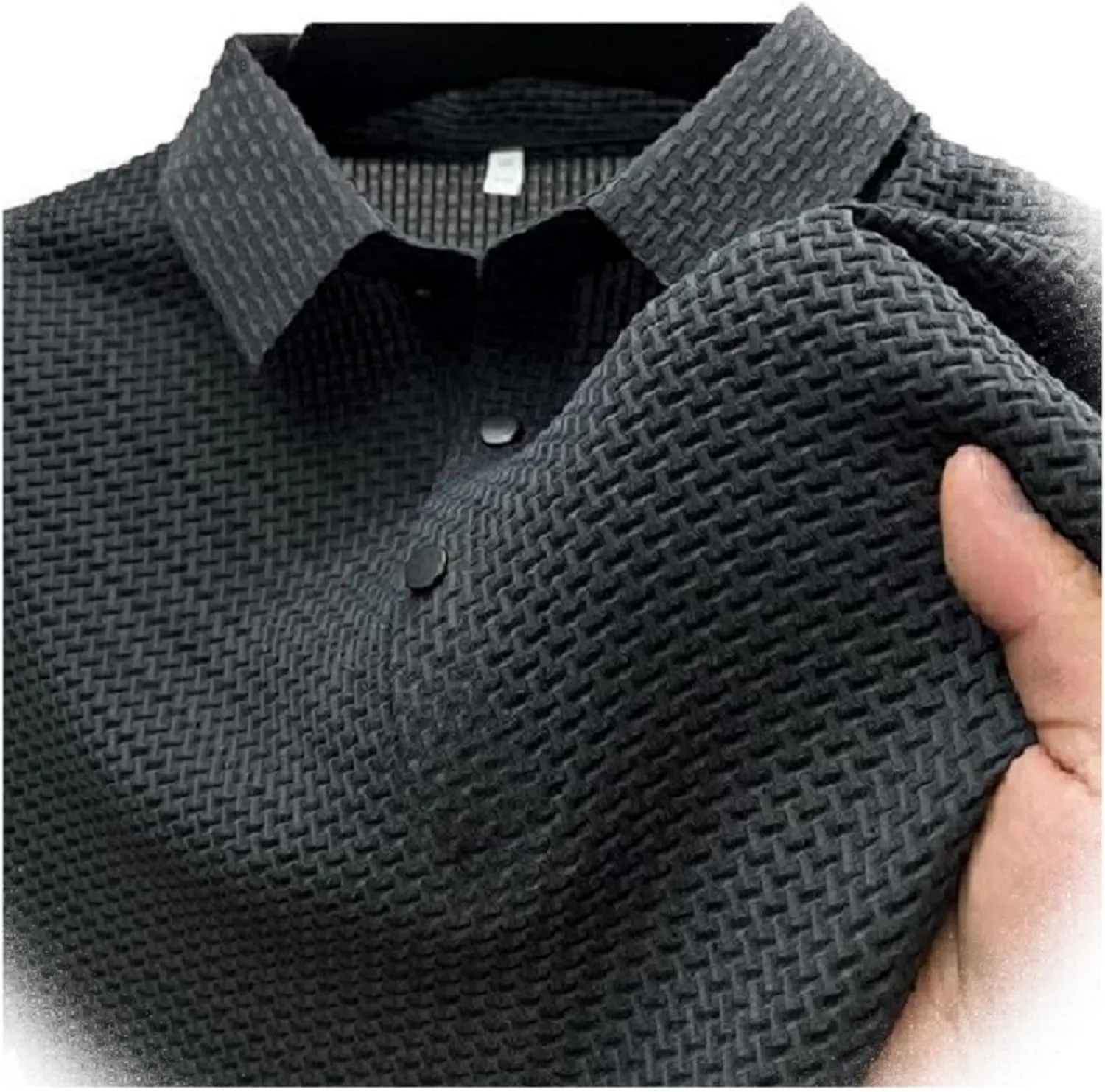 Elavure -The Prestigio Polo Shirt, Men's Short Sleeve Solid Stretch Ice Silk Pique Polo Shirt Quick Dry Casual Workout Tshirt