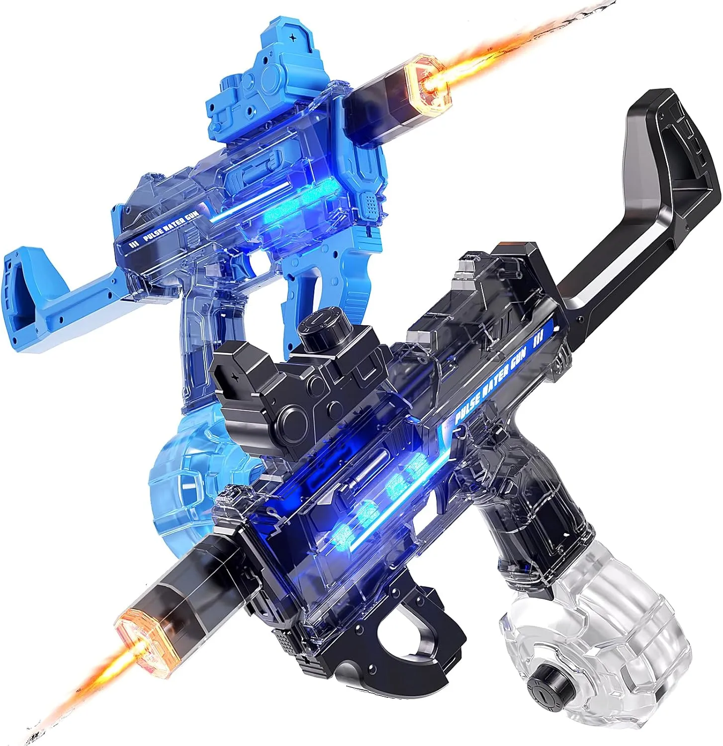 Electric Blaster Water Guns for Adults & Kids, Automatic Squirt Guns with 32-44 FT Long Range, Super Soaker Water Guns with LED Light, Summer Outdoor Beach Swimming Party Pool Toy (2 Pack)