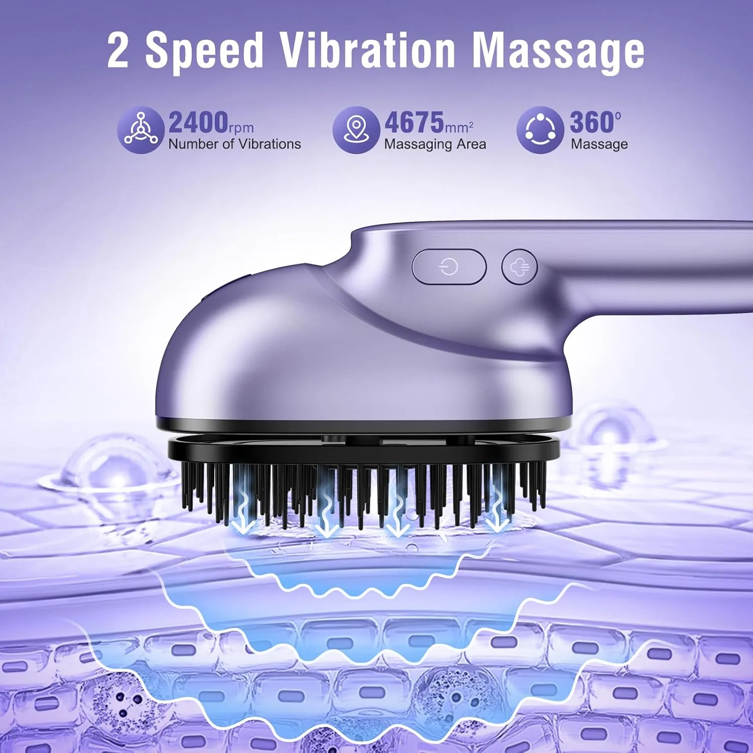 Electric Scalp Massager Brush, Portable Vibrating Scalp Massager Tool, Scalp Massage Tool, Head Massager for Hair Scalp Relax with Hair Oil, Nourishes Hair (Purple)