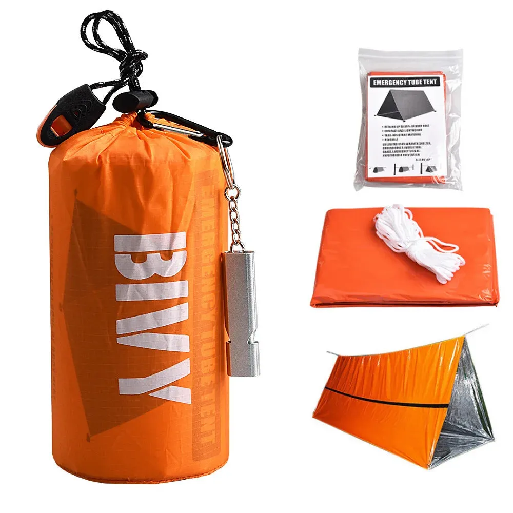 Emergency Shelter Survival Bivy Tube Tent Kit