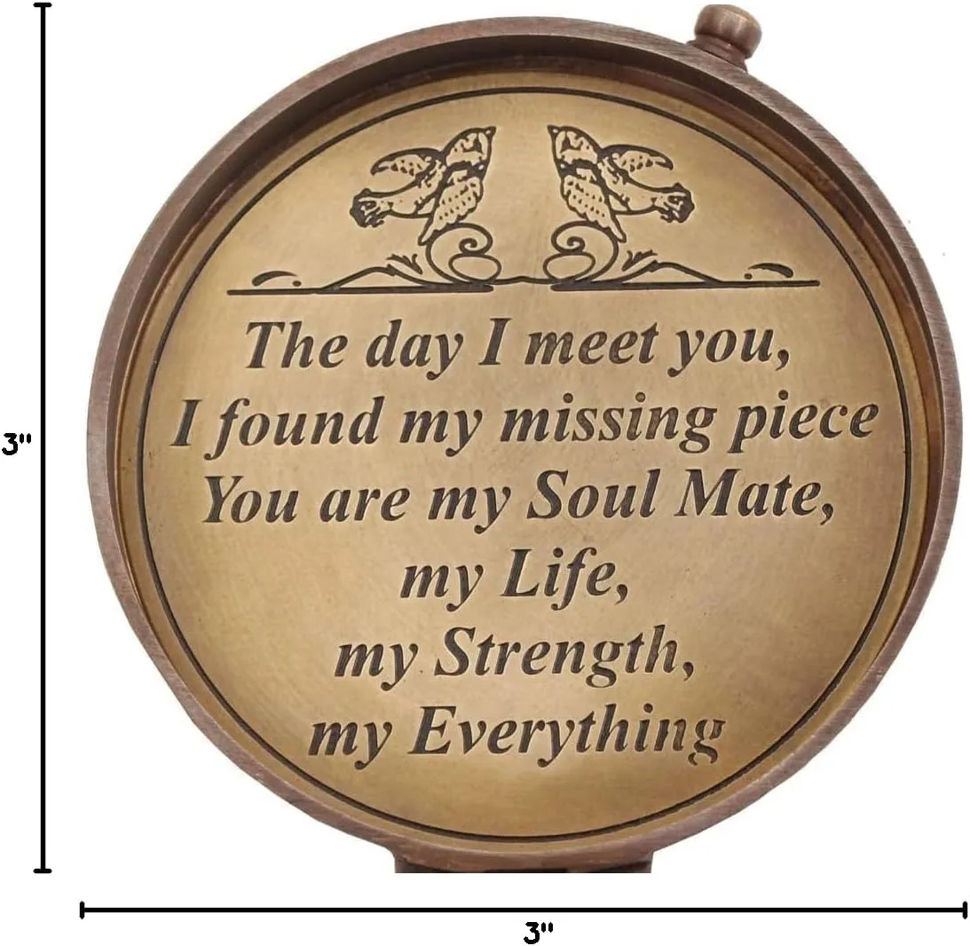 Engraved Compass, Gift for Husband,Anniversary,Wedding Gift for Him, Long Distance Boyfriend Gift, Fiance Gift I Miss You Long Distance Relationship Gift for Army Boyfriend Gift