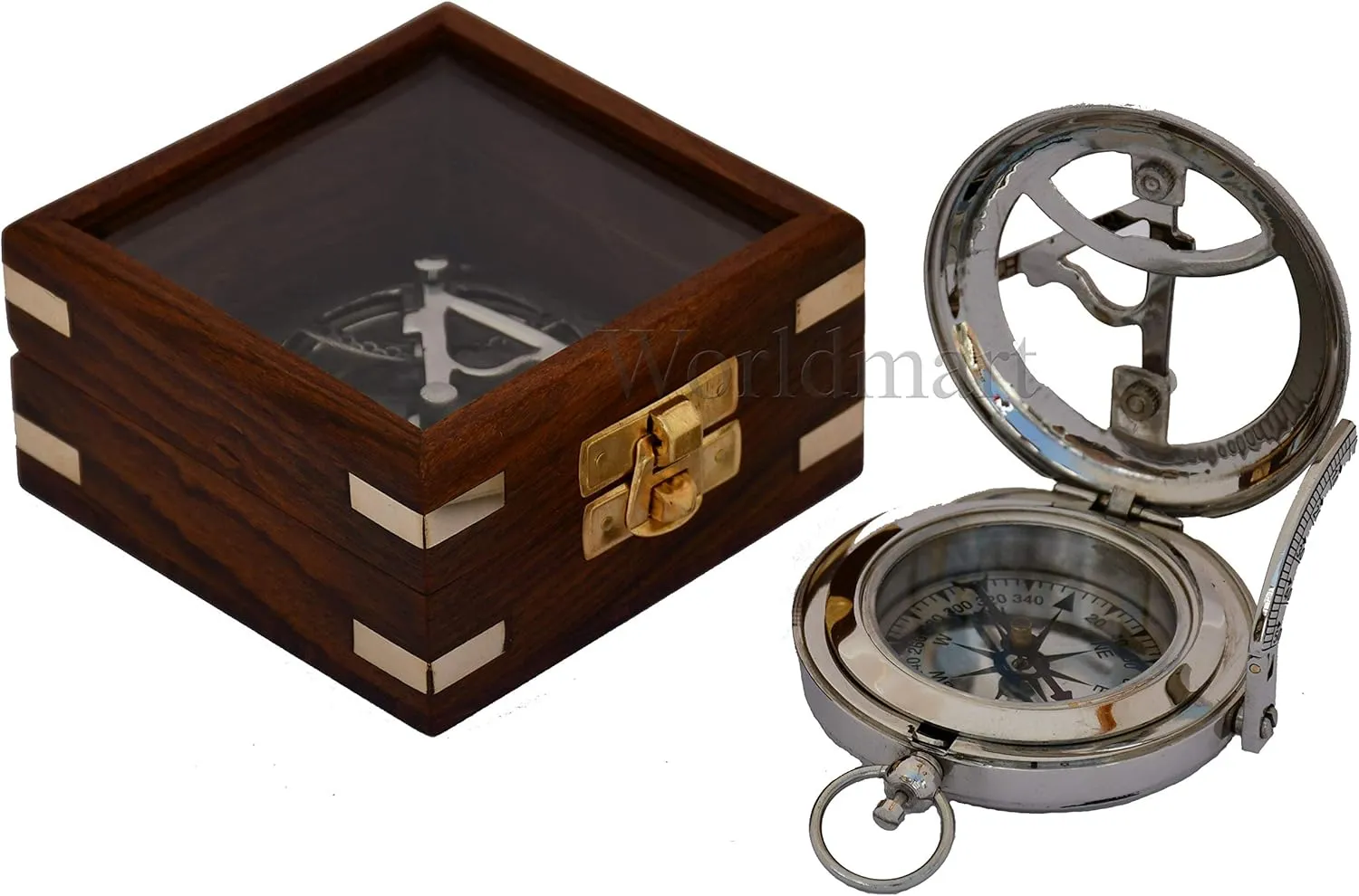 Engraved Nautical Compass - Personalized Compass for Men, Groomsmen, Hiking, Corporate, Wedding Gifts