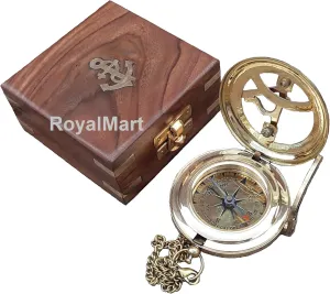Engraved Nautical Compass - Personalized Compass for Men, Groomsmen, Wedding, Hiking, Corporate Gifts