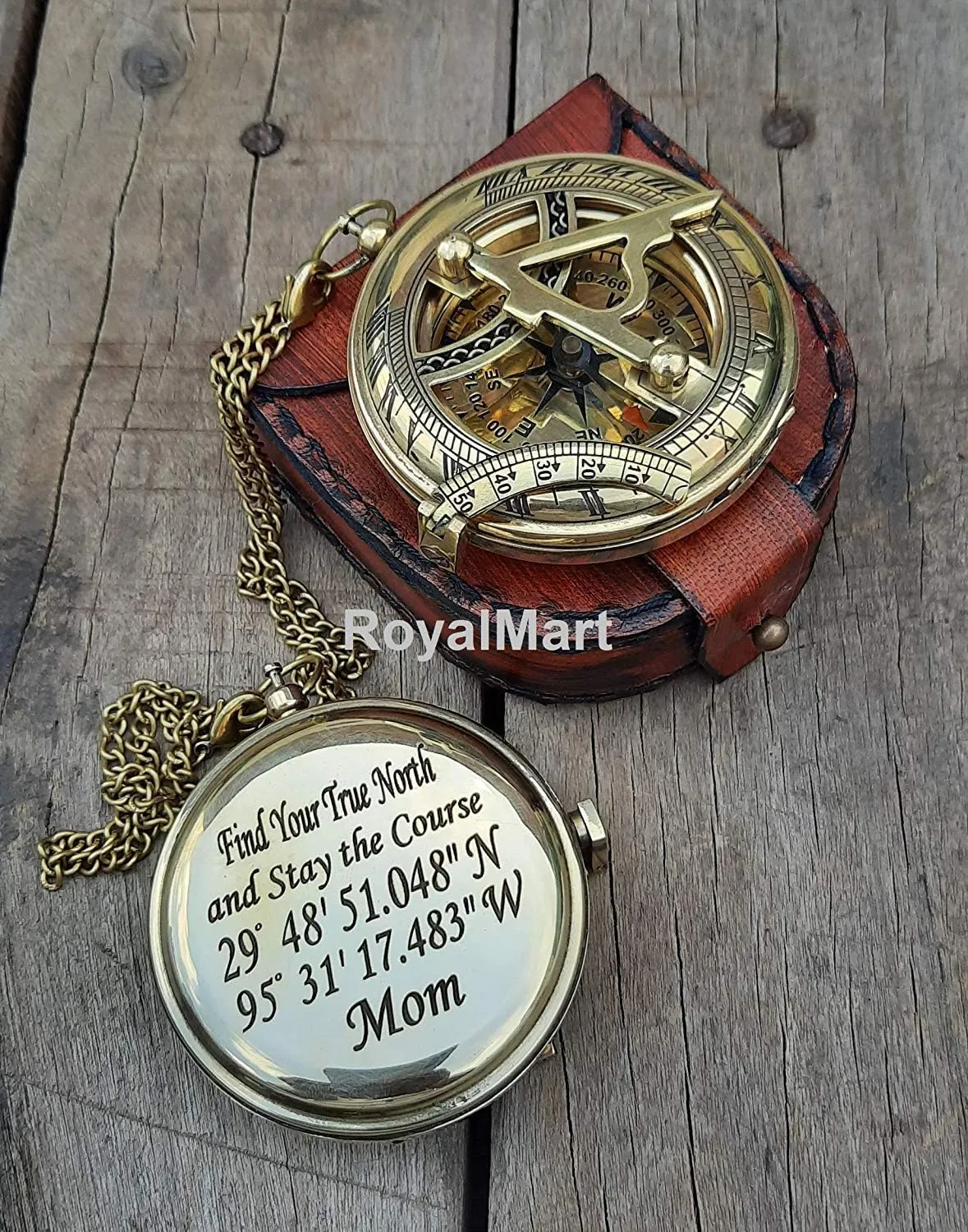 Engraved Nautical Compass - Personalized Compass for Men, Groomsmen, Wedding, Hiking, Corporate Gifts