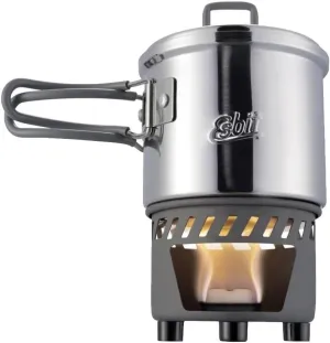 Esbit Cookset for solid fuel | Light Weight & Compact Packsize |Camping, Backpacking, Hiking | Outdoor kitchen
