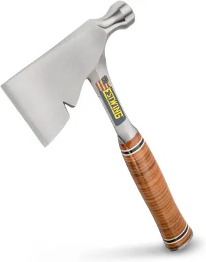 ESTWING Carpenter's Hatchet - 13" Carpenters Axe with Smooth Face & Genuine Leather Grip - E2H