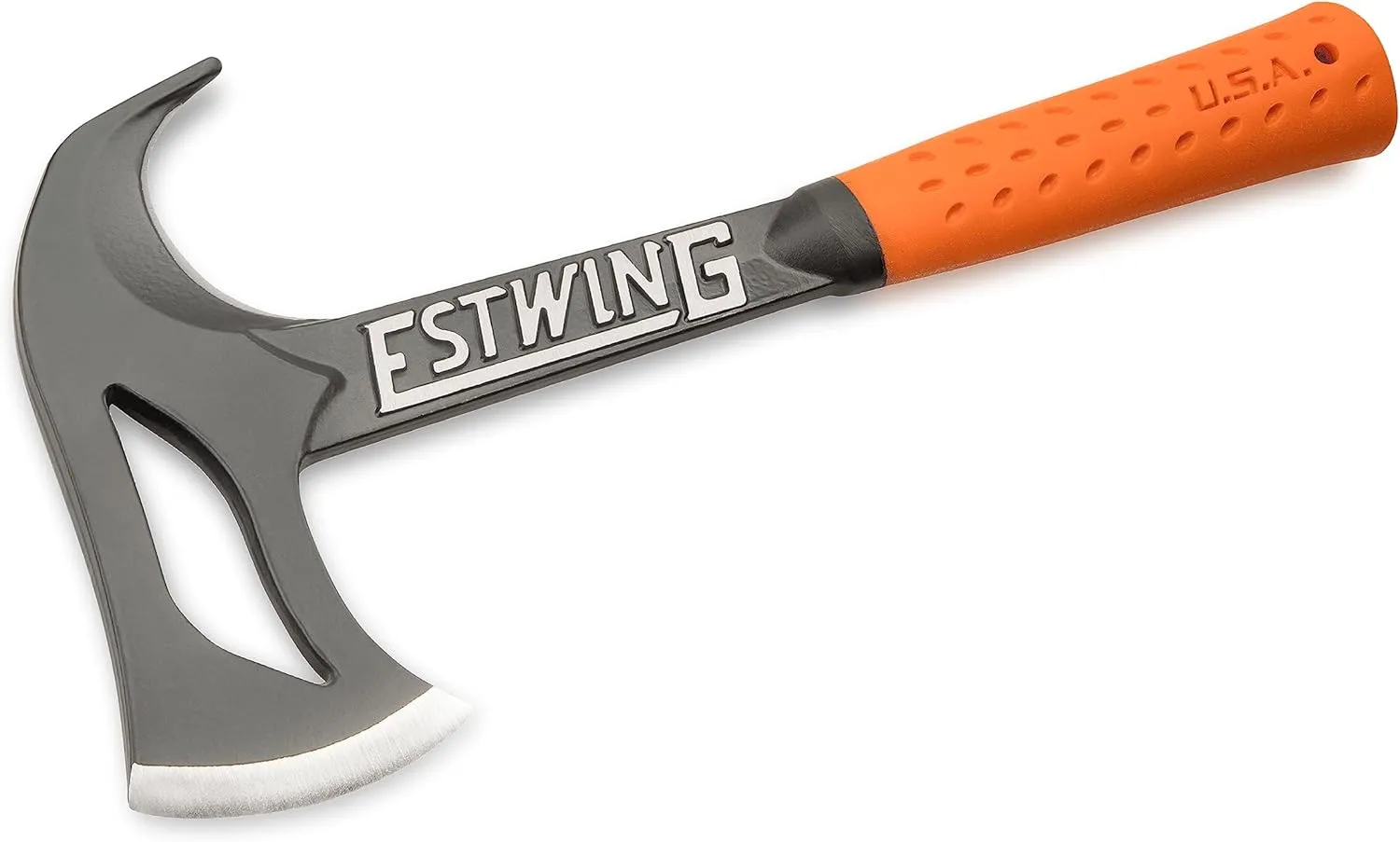 ESTWING Hunter's Axe - 14.25" Forged Steel Hatchet with Gut Hook & Shock Reduction Grip - EOHA