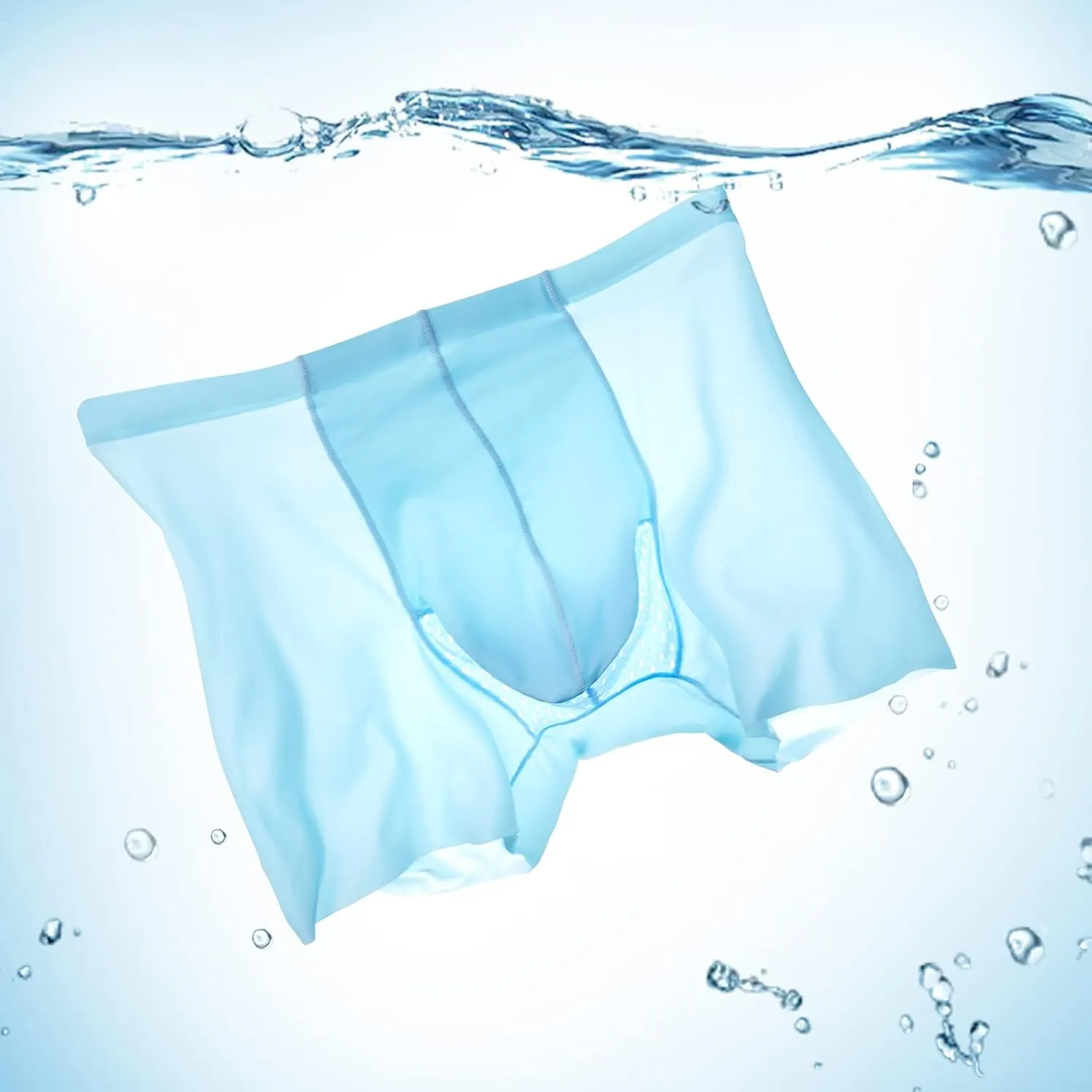 Evankin Mens Ice Silk Underwear with Bulge Pouch Breathable Cool Boxer Briefs Ultra-thin Stretch Boxers