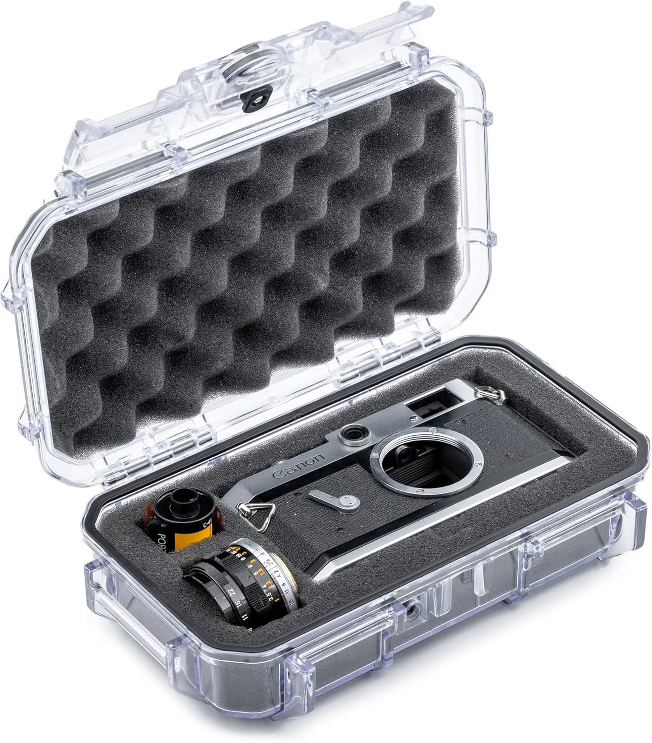 Evergreen 56 Waterproof Dry Box Protective Case with Pick & Pluck Foam - Travel Safe/Mil Spec/USA Made - for Cameras, Phones, Camping, Fishing, Hiking, Water Sports, Knives, Survival (Clear)