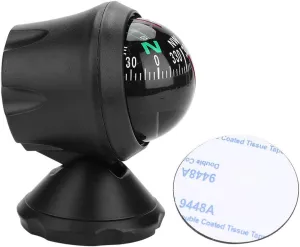 EVTSCAN Black Electronic Adjustable Ball Vehicle Compass, Night Vision Boat Compass, Digital Marine Compass, Fits for Car, Watercraft, Boat, Caravan