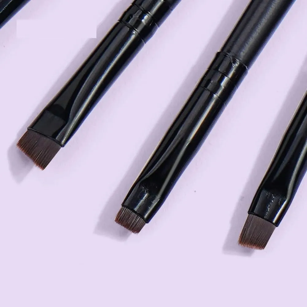 Eyeshadow blush brush 4 Eyebrow Contouring Makeup Brushes Eye Liner Portable Small Angled Women's Beauty Tools(Gold)