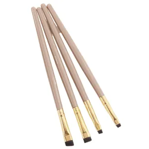 Eyeshadow blush brush 4 Eyebrow Contouring Makeup Brushes Eye Liner Portable Small Angled Women's Beauty Tools(Gold)