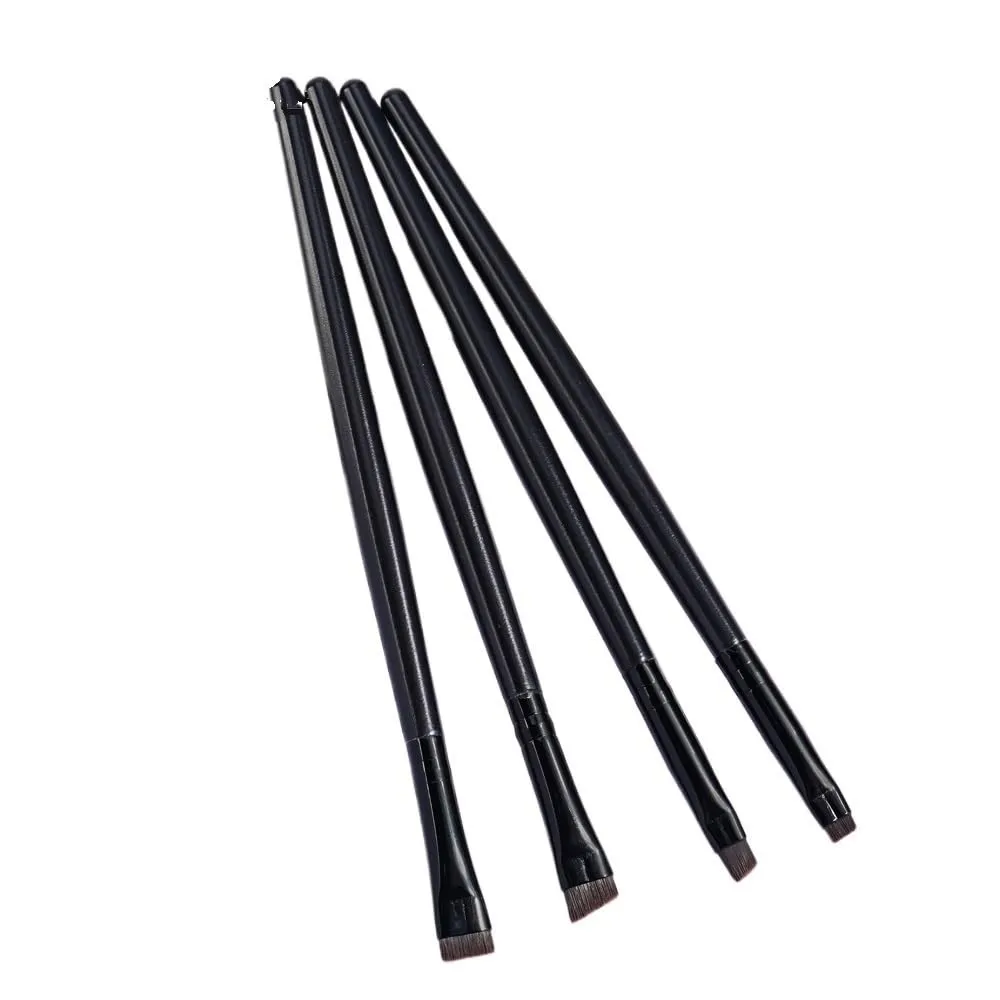 Eyeshadow blush brush 4 Eyebrow Contouring Makeup Brushes Eye Liner Portable Small Angled Women's Beauty Tools(Gold)