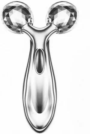 Face Roller Massager, V-Shape 3D Facial Sculpting Tool, Face Slimming and Puffiness Reducer (Gold Color)