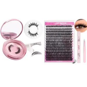 FADLASH Magnetic Eyelashes Natural Look with DIY Lash Extension Kit 40D-0.07D-12-18mm, Bundle