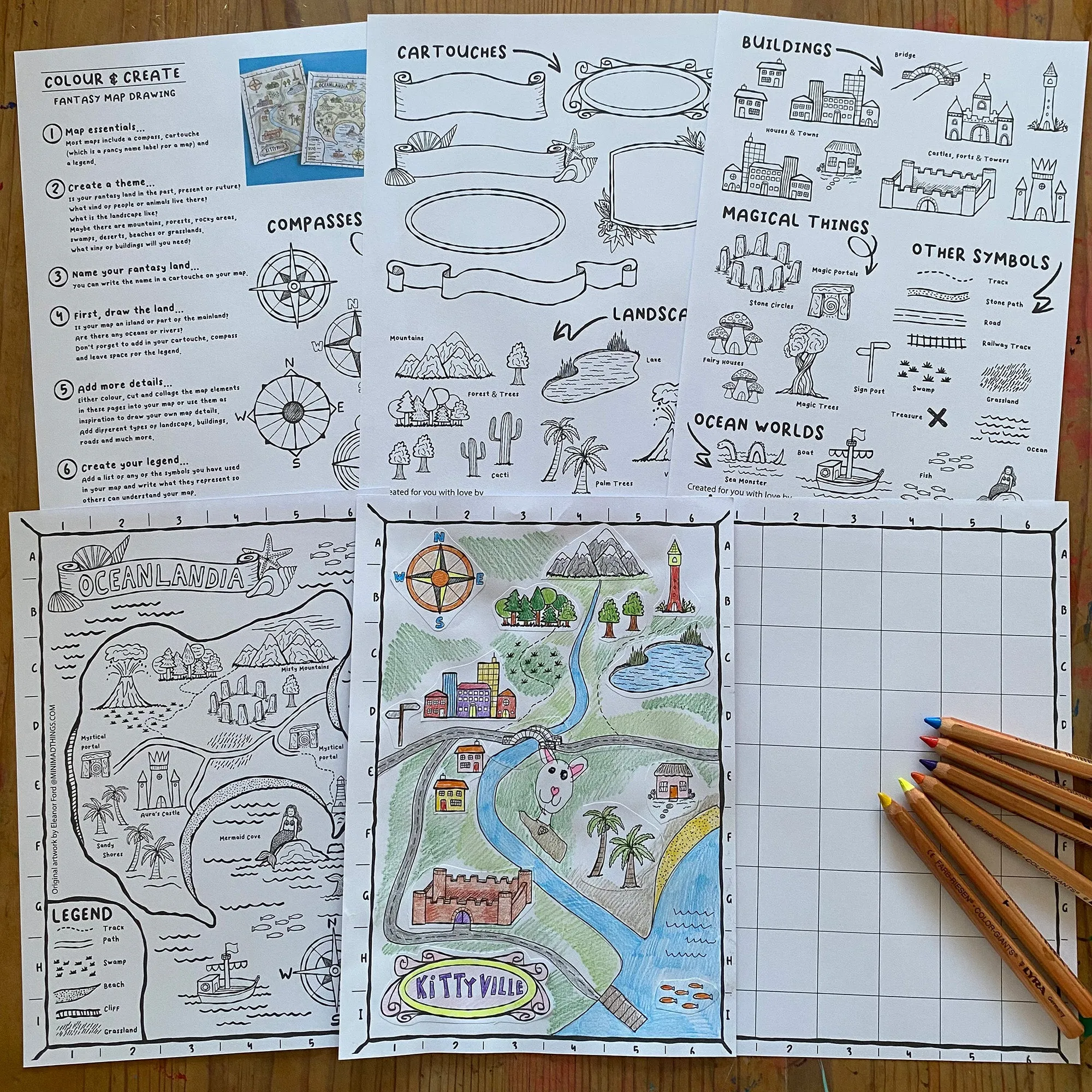Fantasy Map Drawing - Printable activity sheets