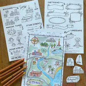 Fantasy Map Drawing - Printable activity sheets