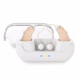 FDA-Cleared OTC Hearing Aids | Rechargeable with Compact Virtually Invisible Design | Noise Reduction