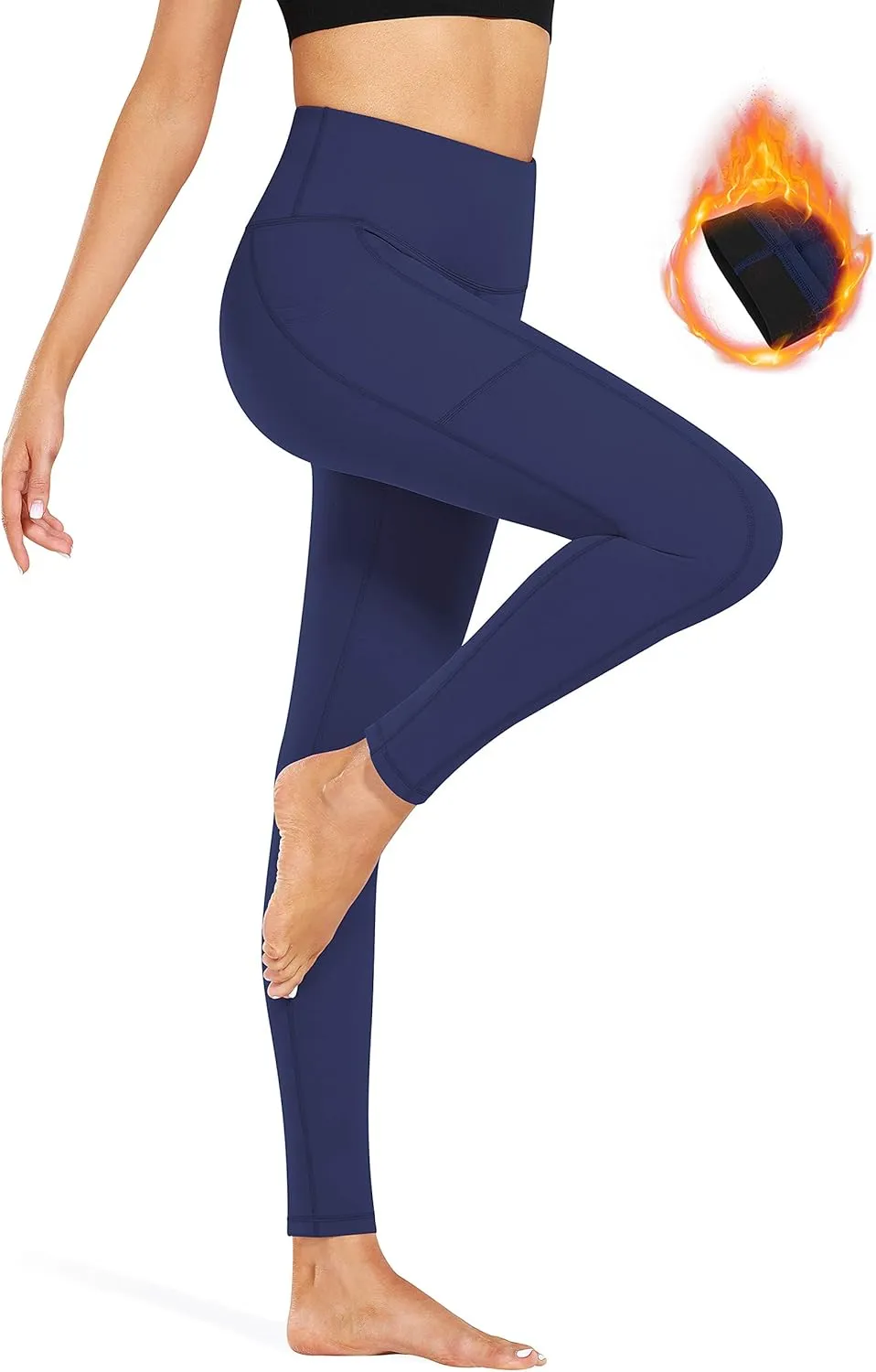 Fengbay High Waist Yoga Pants, Pocket Yoga Pants Tummy Control Workout Running 4 Way Stretch Yoga Leggings