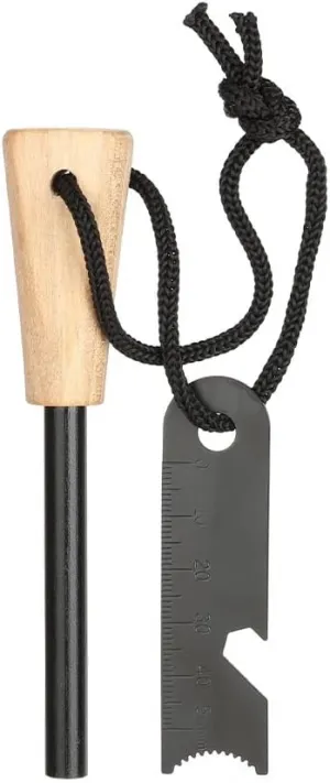 Ferro Rod Fire Starter Survival Tool, Magnesium Fire Starter Kit with Neck Lanyard, It's Suitable for Emergency Fire Making in Wild Camping, Hiking and Outings